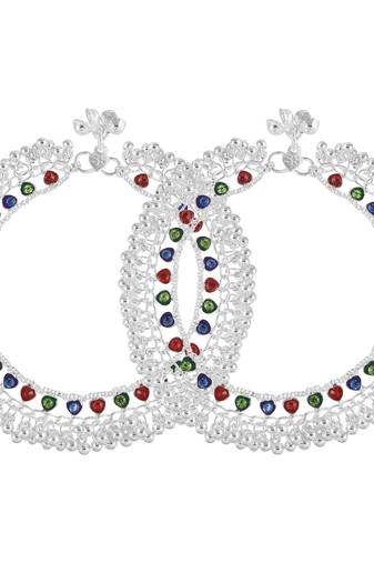 Brass silver payal pajeb anklet women