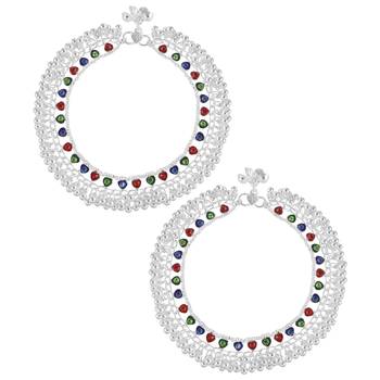 Brass silver payal pajeb anklet women 2