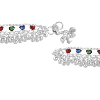 Brass silver payal pajeb anklet women 3