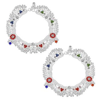 Brass silver payal pajeb anklet women 2
