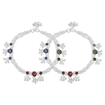 Brass silver payal pajeb anklet women 1