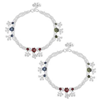 Brass silver payal pajeb anklet women 2