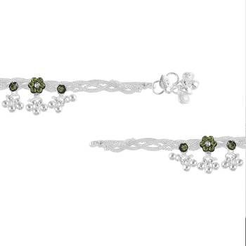 Brass silver payal pajeb anklet women 3