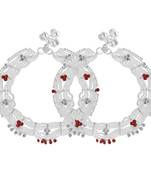 Brass silver broad payal pajeb anklets women