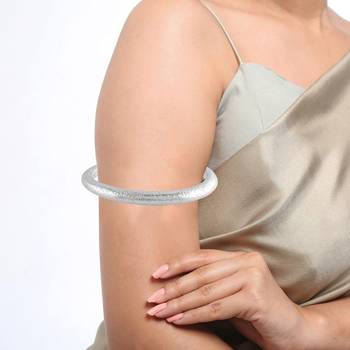 Brass silver bajuband kada armlet for women 4