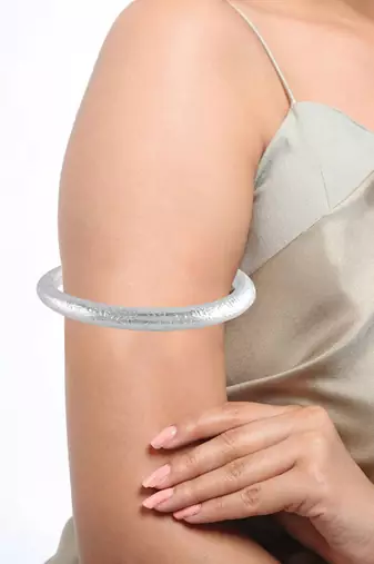 Brass silver bajuband kada armlet for women