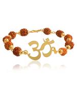 Brass gold rudkraksh om hindu bracelet