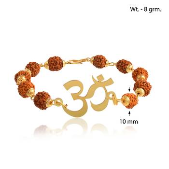 Brass gold rudkraksh om hindu bracelet 3