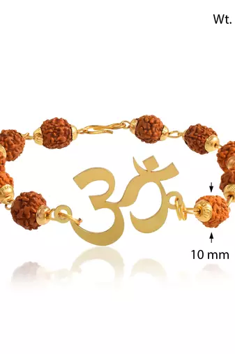 Brass gold rudkraksh om hindu bracelet