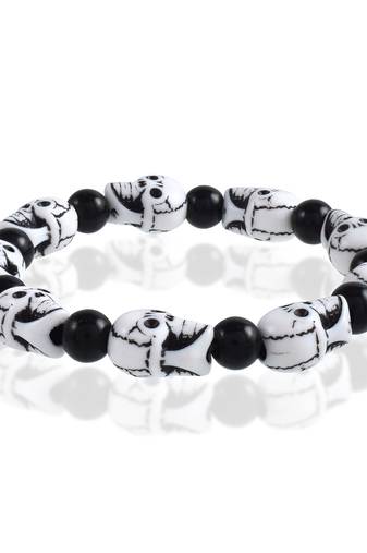Ceramic narmund design shiv aghori stretch bracelet