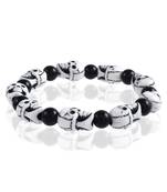 Ceramic narmund design shiv aghori stretch bracelet