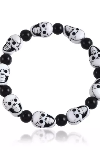 Ceramic narmund design shiv aghori stretch bracelet