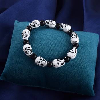 Ceramic narmund design shiv aghori stretch bracelet 4