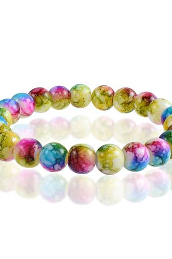 Ceramic multi colour elastic stretch bracelet