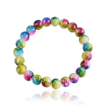 Ceramic multi colour elastic stretch bracelet 2