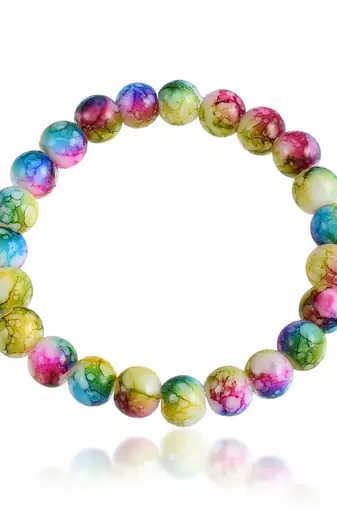 Ceramic multi colour elastic stretch bracelet