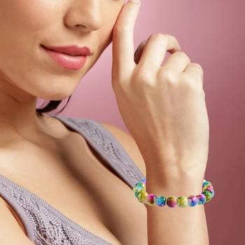 Ceramic multi colour elastic stretch bracelet 3