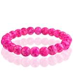 Pink rose quartz elastic stretch bracelet
