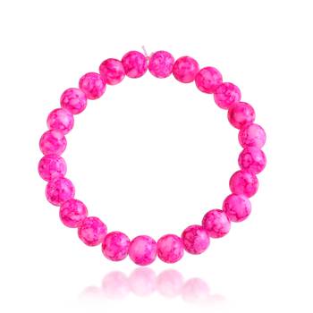 Pink rose quartz elastic stretch bracelet 2