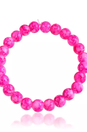 Pink rose quartz elastic stretch bracelet