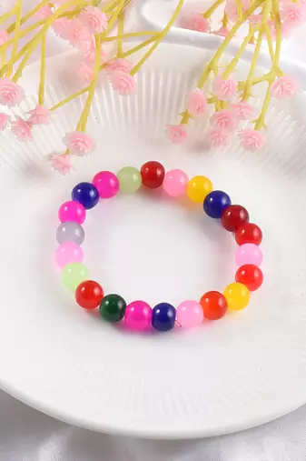Ceramic multi colour elastic stretch bracelet