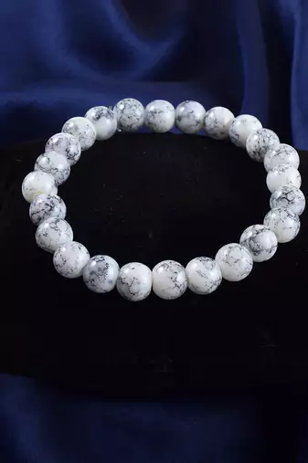 Natural howlite astrology stretch elastic bracelet