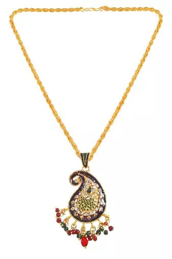 Brass gold cz pendant sets (pack of 2)