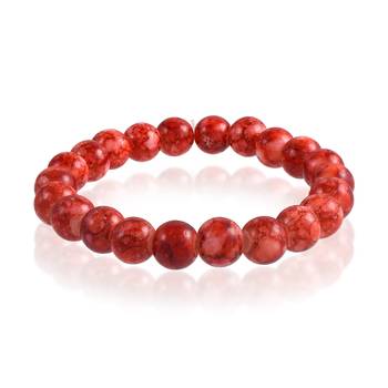 Natural red jasper astrology elastic stretch bracelet 1