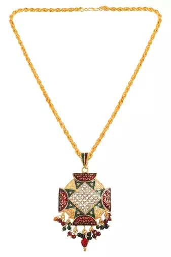 Brass gold cz pendant sets (pack of 2)
