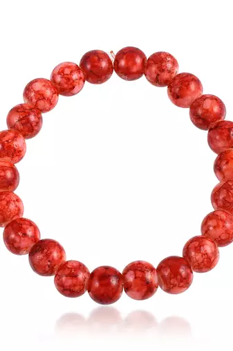 Natural red jasper astrology elastic stretch bracelet