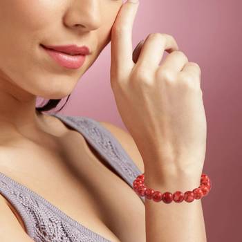 Natural red jasper astrology elastic stretch bracelet 3