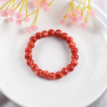 Natural red jasper astrology elastic stretch bracelet 4