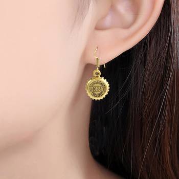 Brass antique gold fashion jewellery women earrings 4