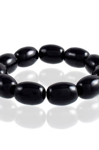 Natural black onyx astrology elastic stretch bracelet