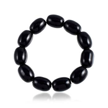 Natural black onyx astrology elastic stretch bracelet 2