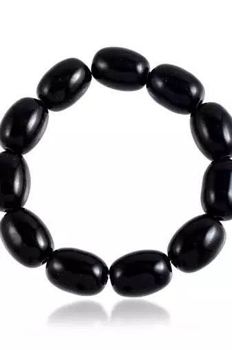 Natural black onyx astrology elastic stretch bracelet