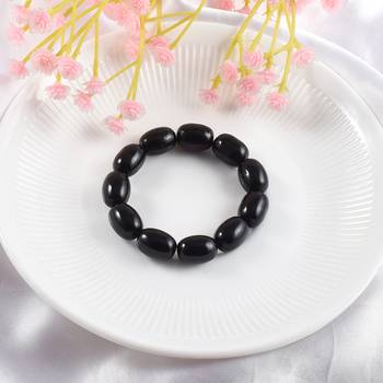 Natural black onyx astrology elastic stretch bracelet 4