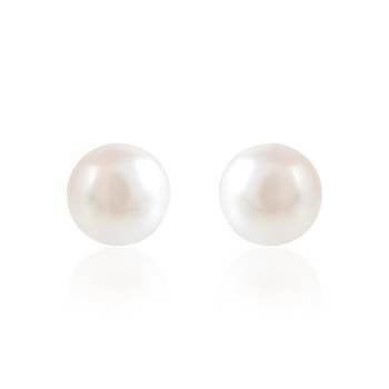 White pearls stud earring women 1