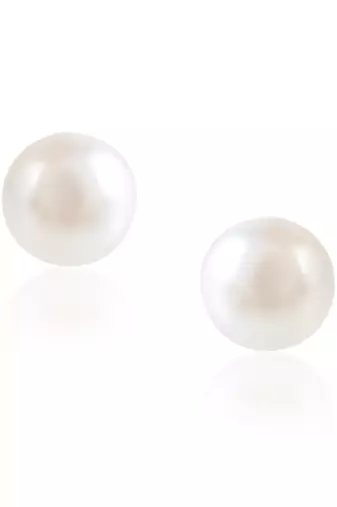 White pearls stud earring women