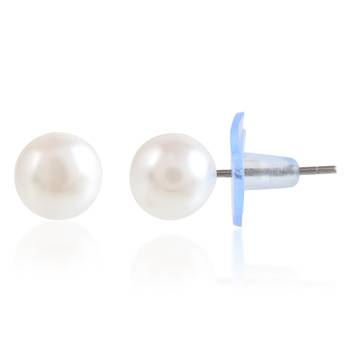 White pearls stud earring women 3