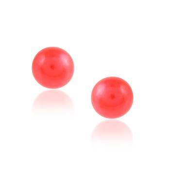 Red pearl stud earrings women 2