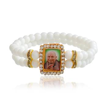 White beads guruji picture bracelet 1