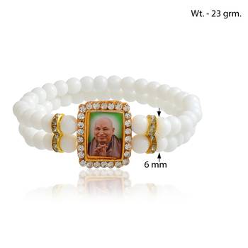 White beads guruji picture bracelet 3