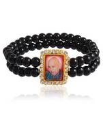 Black onyx beads guruji picture bracelet
