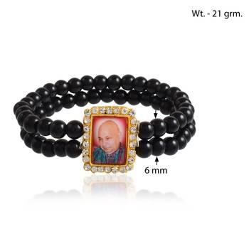 Black onyx beads guruji picture bracelet 3