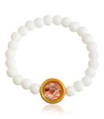 White beads guruji picture bracelet