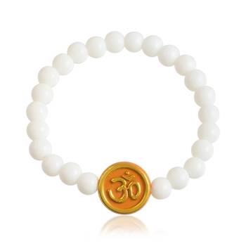 White beads guruji picture bracelet 2