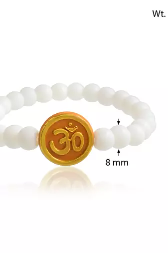 White beads guruji picture bracelet