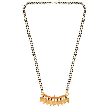 Brass gold cz lakshmi 9 coin mangalsutra 2
