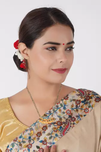 Brass gold cz lakshmi 9 coin mangalsutra